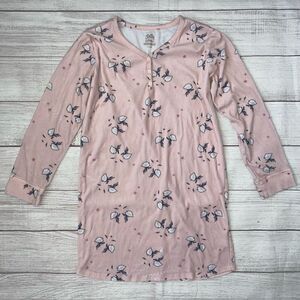 Justice fleece Longsleeve nightgown pink w/animal print sz 10 girls